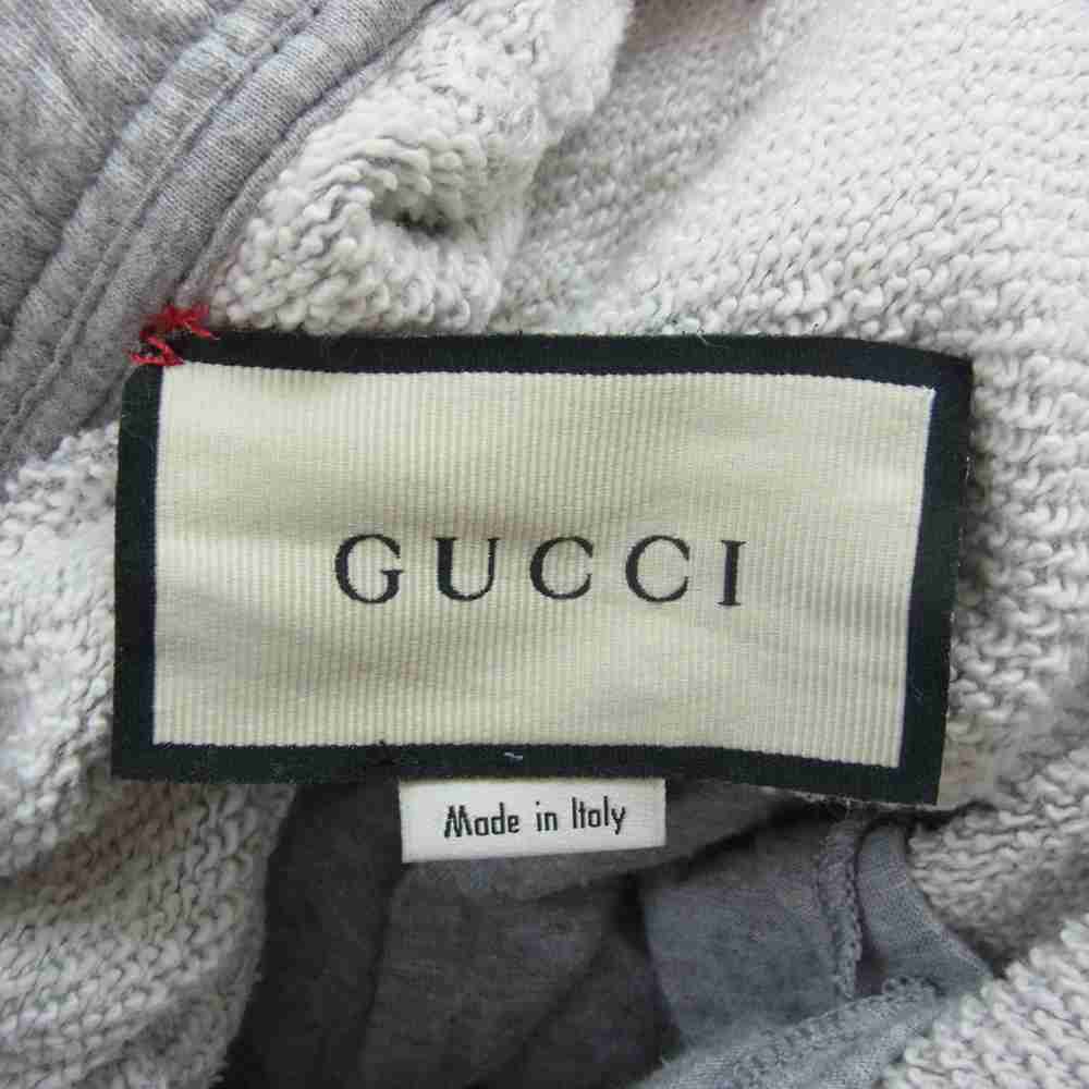 GUCCI グッチ 18SS 497252 X9198 ケリング 国内正規品 Stripe Jogging Pants タイガーワッペン サイドライン スウェットパンツ グレー系 XS【中古】