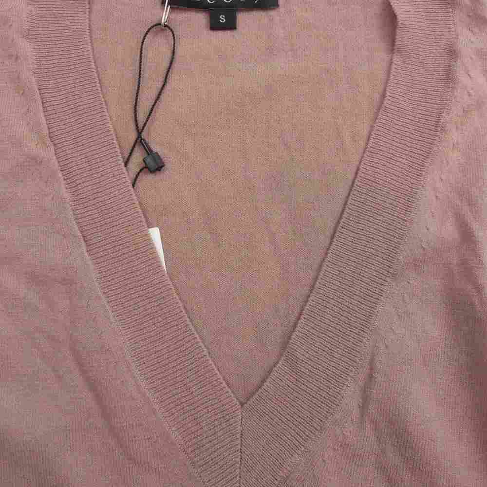 theory セオリー 3101738 Vネック レーヨン 長袖 ニット カットソー ピンクブラウン系 S【美品】【中古】