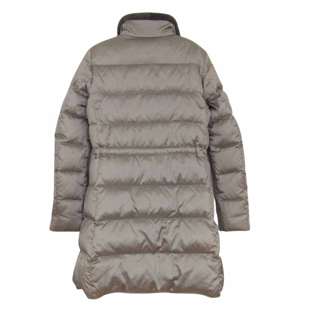 theory セオリー 01-2309625 ラビットファー付き ダウン ジャケット ロング コート ミディアムグレー系 S【中古】