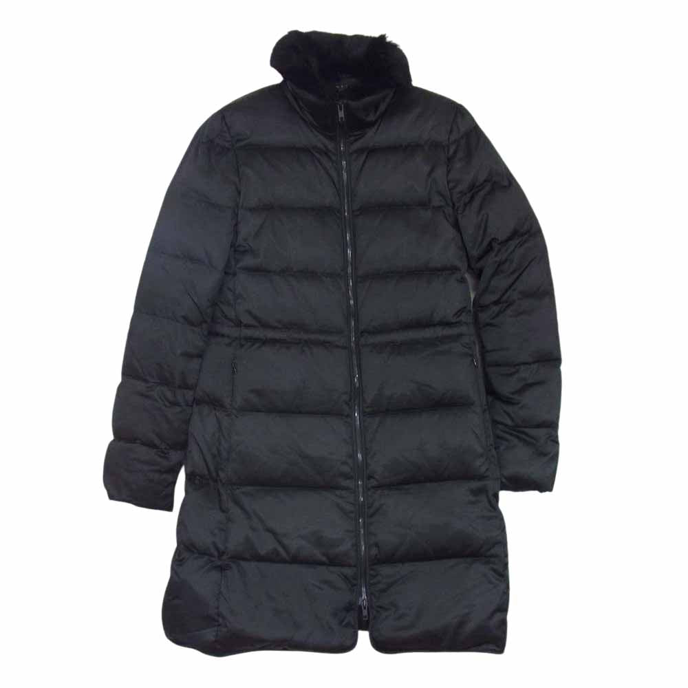 theory セオリー 01-2309625 ラビットファー付き ダウン ジャケット ロング コート ブラック ブラック系 S【中古】