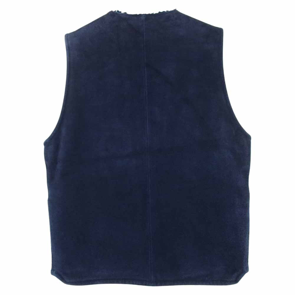 TENDERLOIN テンダーロイン T-SADDLE SUEDE VEST サドル スエード レザー ベスト ダークネイビー系 S【中古】