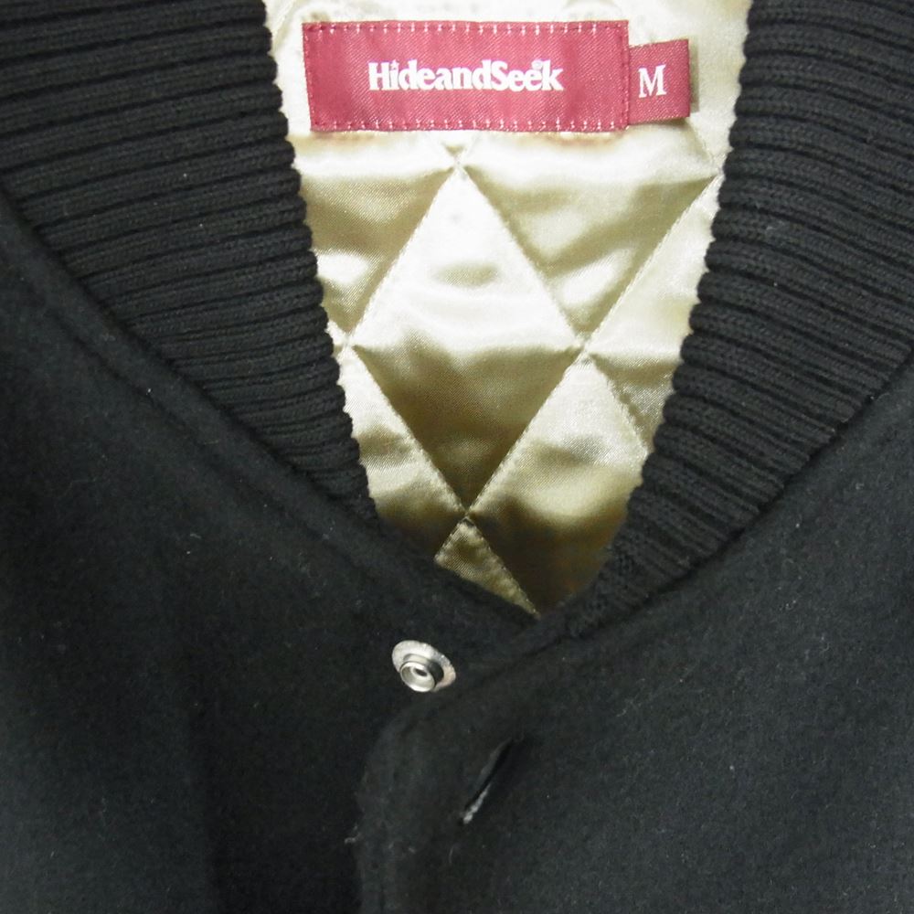 TENDERLOIN テンダーロイン × HideandSeek ハイドアンドシーク VERSITY JKT バーシティ スタジャン ブラック系 M【中古】
