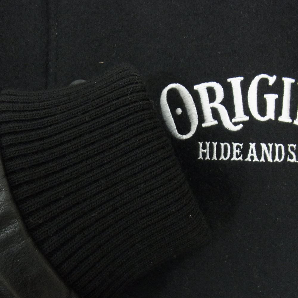 TENDERLOIN テンダーロイン × HideandSeek ハイドアンドシーク VERSITY JKT バーシティ スタジャン ブラック系 M【中古】