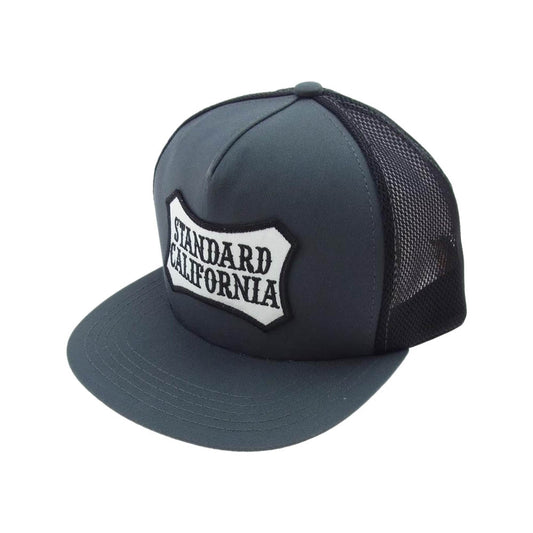 STANDARD CALIFORNIA スタンダードカリフォルニア ロゴワッペン メッシュ キャップ グレー×ブラック グレー×ブラック【中古】