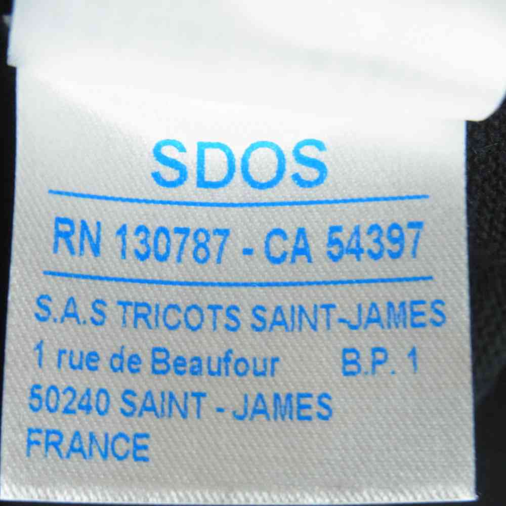 SAINT JAMES セントジェームス OUESSANT ウエッソン T4 ボートネック 長袖 Tシャツ コットン フランス製 ブラック系 M【中古】