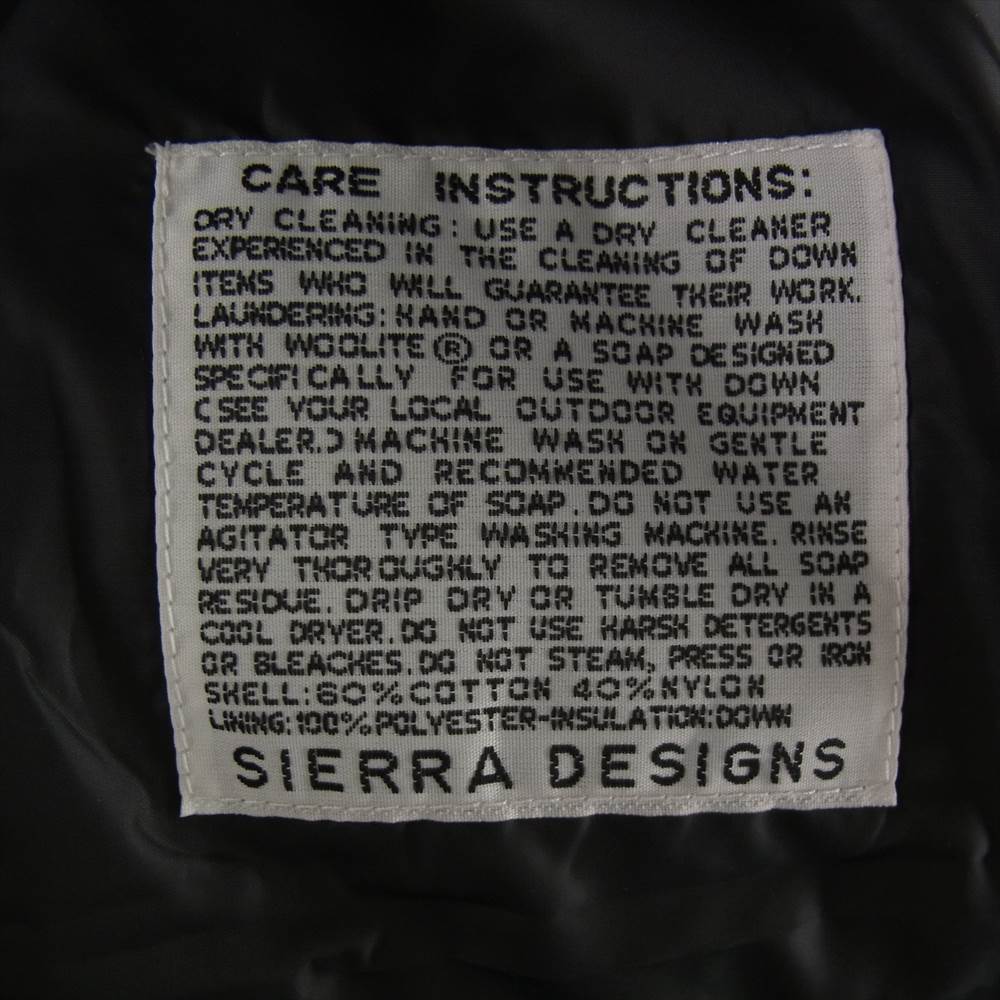 SIERRA DESIGNS シエラデザイン 7951 DOWN SIERRA JACKET ダウン シエラ ジャケット  ブラック系 M【中古】