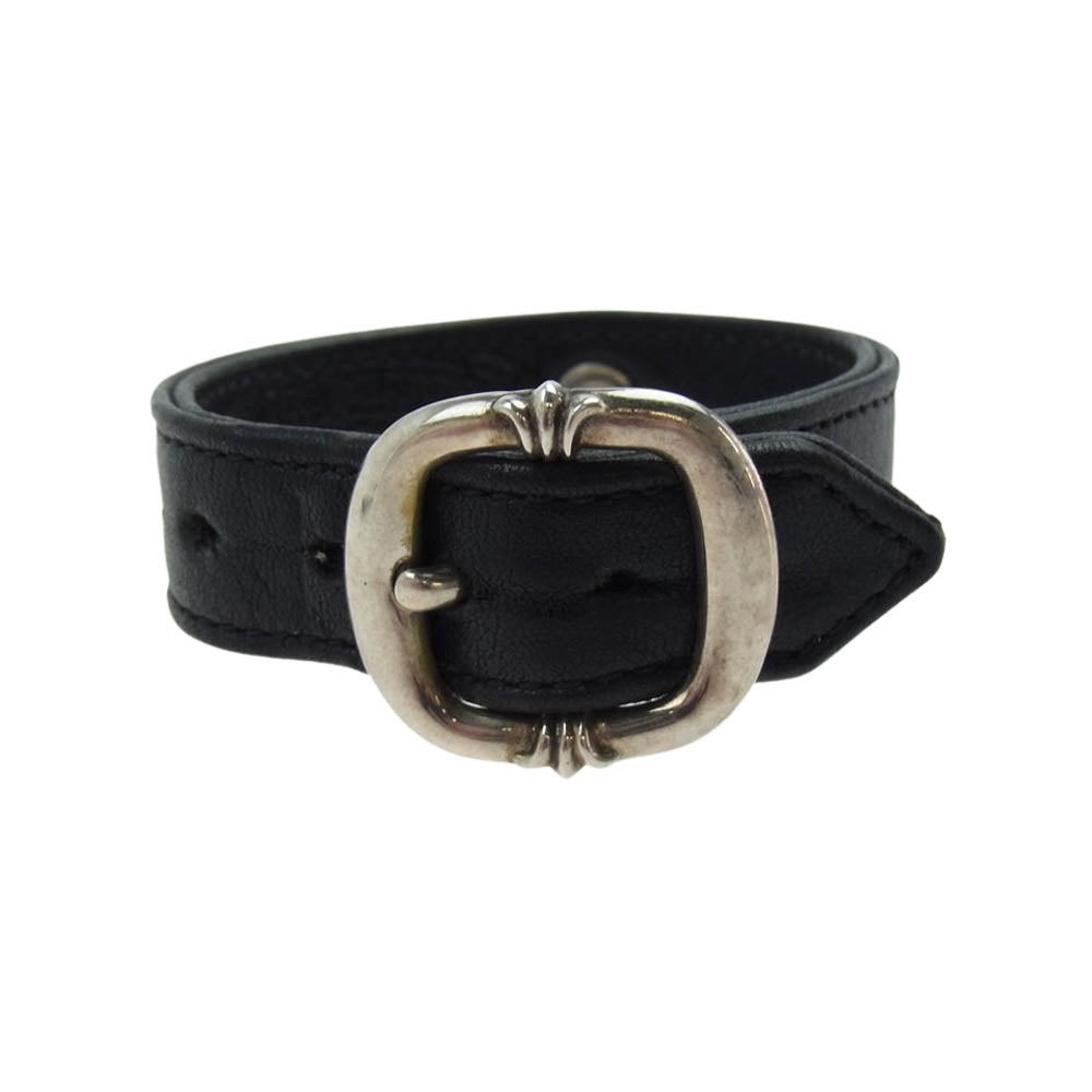 CHROME HEARTS クロムハーツ（原本無） GUNSLINGER ガンスリンガー クロスボール レザー ブレスレット ブラック系【中古】