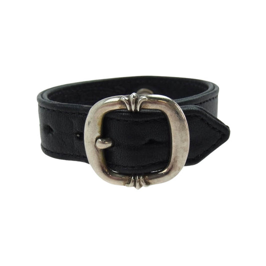 CHROME HEARTS クロムハーツ（原本無） GUNSLINGER ガンスリンガー クロスボール レザー ブレスレット ブラック系【中古】
