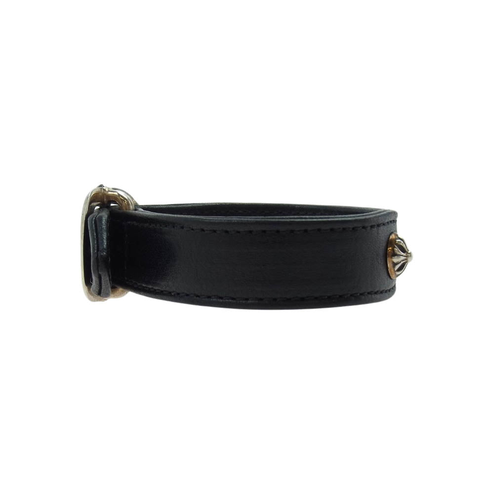 CHROME HEARTS クロムハーツ（原本無） GUNSLINGER ガンスリンガー クロスボール レザー ブレスレット ブラック系【中古】