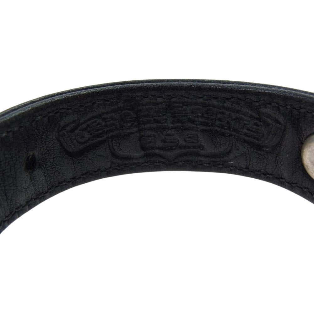 CHROME HEARTS クロムハーツ（原本無） GUNSLINGER ガンスリンガー クロスボール レザー ブレスレット ブラック系【中古】