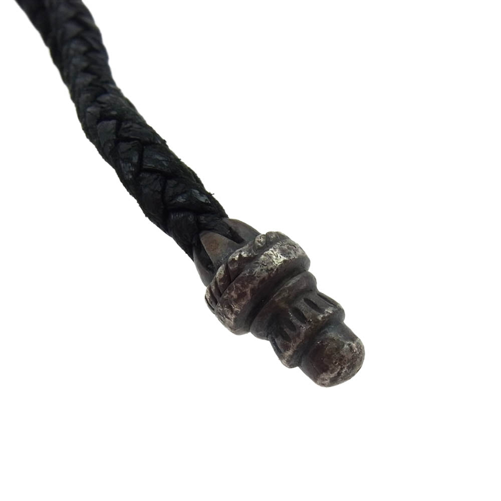 CHROME HEARTS クロムハーツ（原本無） 2ZIP STRAP 2ジップ ストラップ クロスボタン レザー ウォレット ブラック系【中古】
