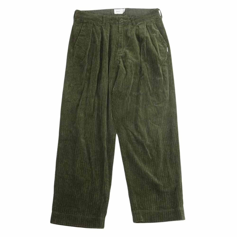 WTAPS ダブルタップス 19AW 192TQDT-PTM03 CORDUROY TUCK02 コーデュロイ タック入り トラウザーズ カーキ系 2【中古】