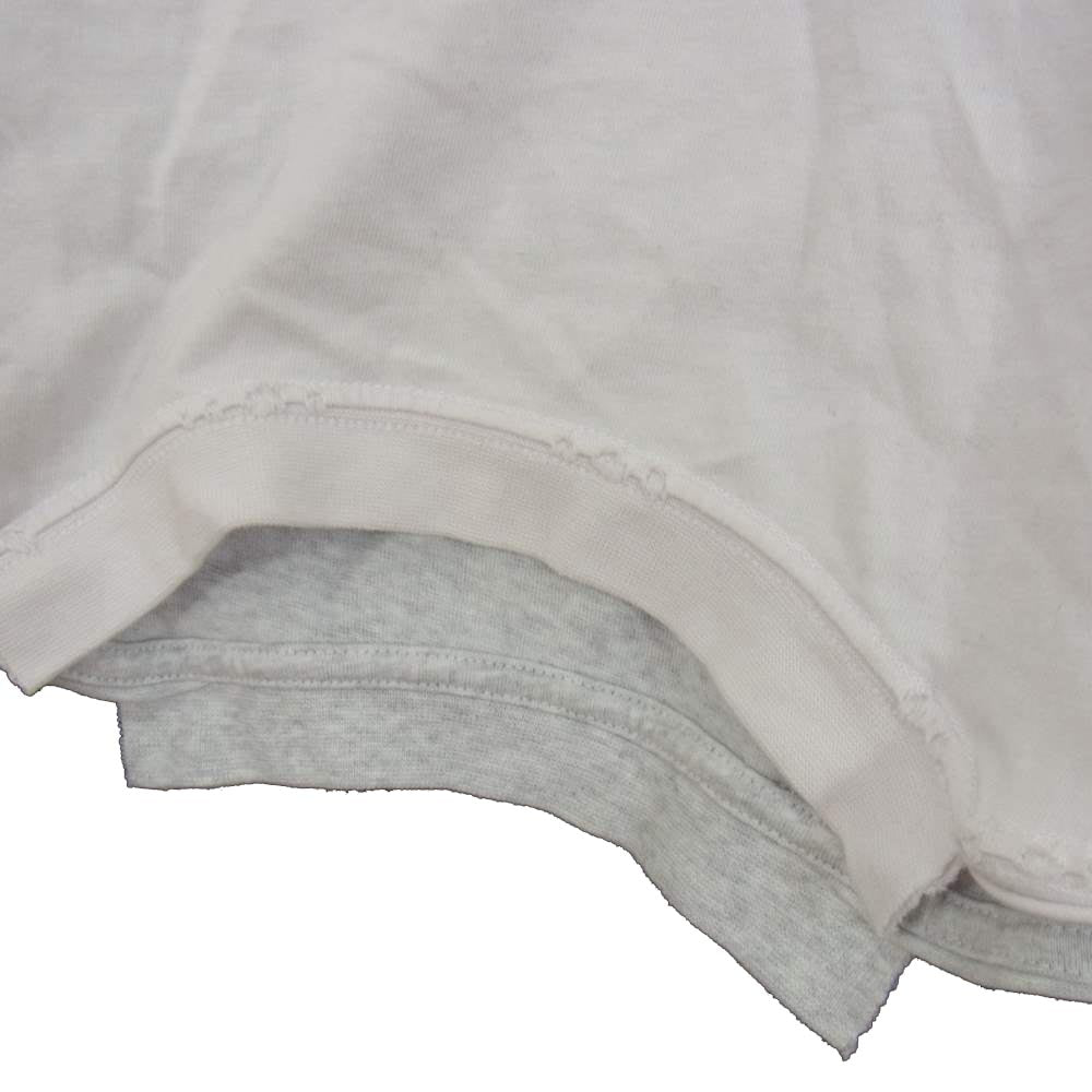 BALENCIAGA バレンシアガ 22ss 698811-TMVC9 UPSIDE DOWN アップサイド ダウン ダメージ加工 リメイク Tシャツ ホワイト系 グレー系 4【中古】