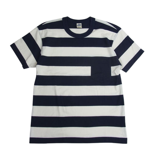 TOY'S McCOY トイズマッコイ ポケット付き ボーダー Tシャツ ネイビー系 ホワイト系 S【中古】