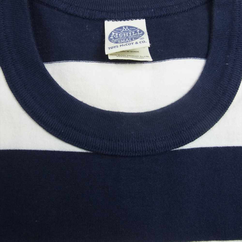 TOY'S McCOY トイズマッコイ ポケット付き ボーダー Tシャツ ネイビー系 ホワイト系 S【中古】