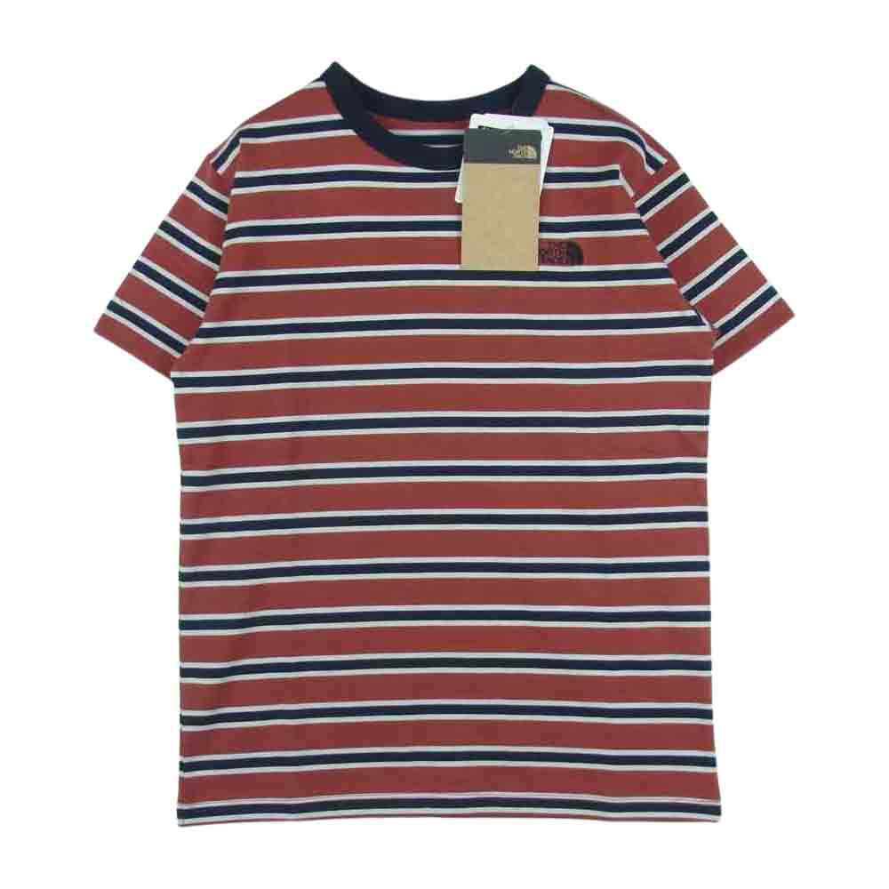 THE NORTH FACE ノースフェイス NTW32253 S/S Multi Border Tee 半袖 マルチ ボーダー Tシャツ TA タンドリースパイスレッド M【新古品】【未使用】【中古】