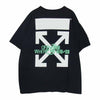 OFF-WHITE オフホワイト 19AW OMAA028E19185015 Waterfall T-shirt プリント TEE Tシャツ ブラック系 L【中古】