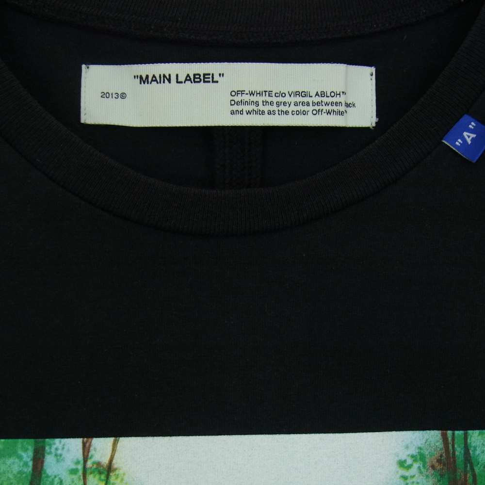 OFF-WHITE オフホワイト 19AW OMAA028E19185015 Waterfall T-shirt プリント TEE Tシャツ ブラック系 L【中古】