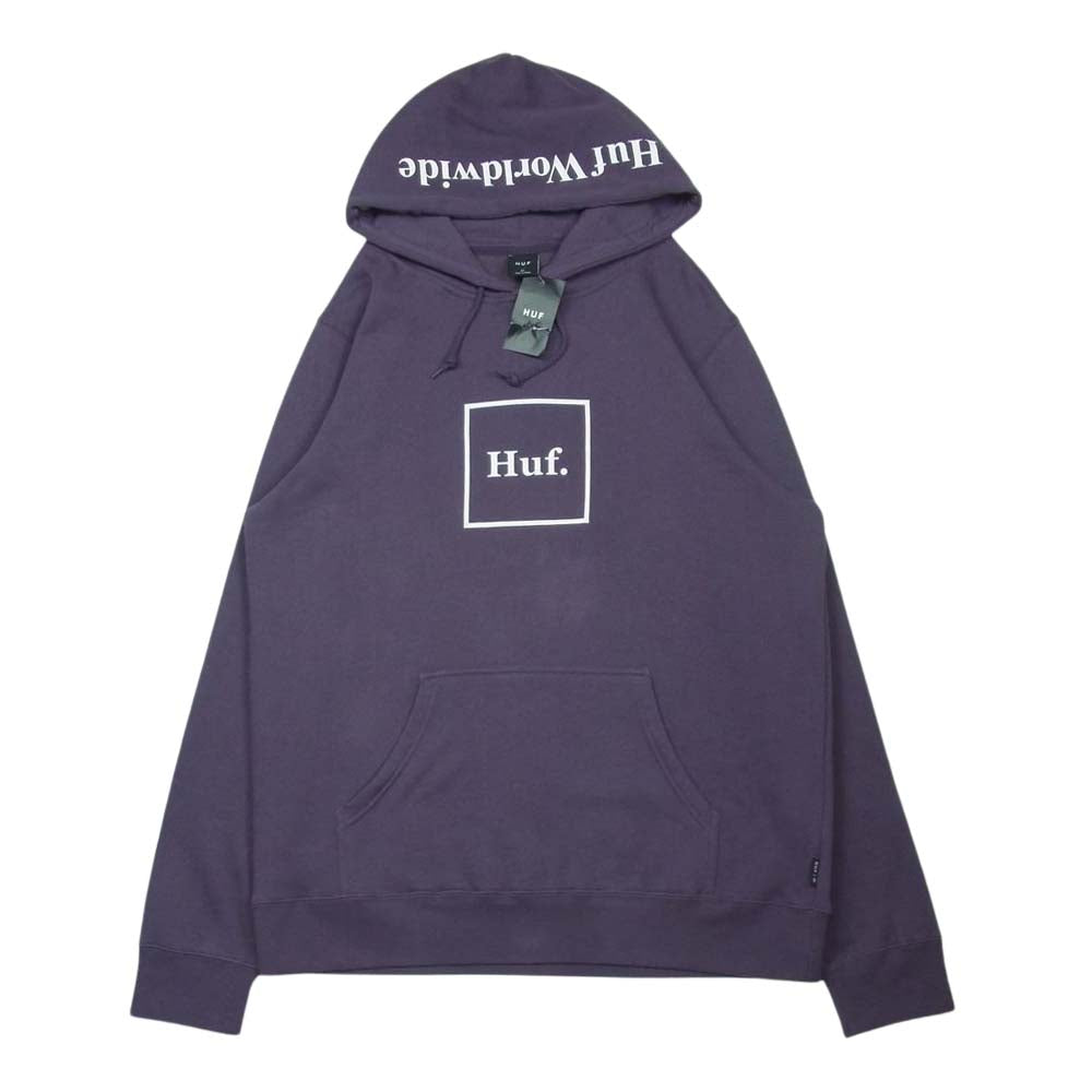 HUF ハフ 20HPF00098 BOX LOGO P/O HOODIE ボックス ロゴ プルオーバー フーディ パーカー 中国製 パープル系 XL【中古】