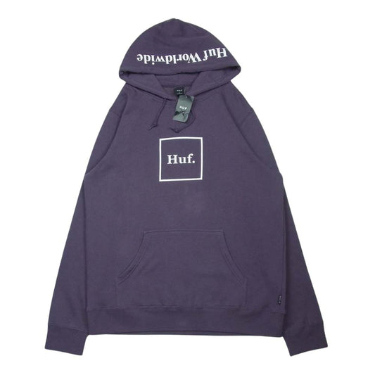 HUF ハフ 20HPF00098 BOX LOGO P/O HOODIE ボックス ロゴ プルオーバー フーディ パーカー 中国製 パープル系 XL【中古】