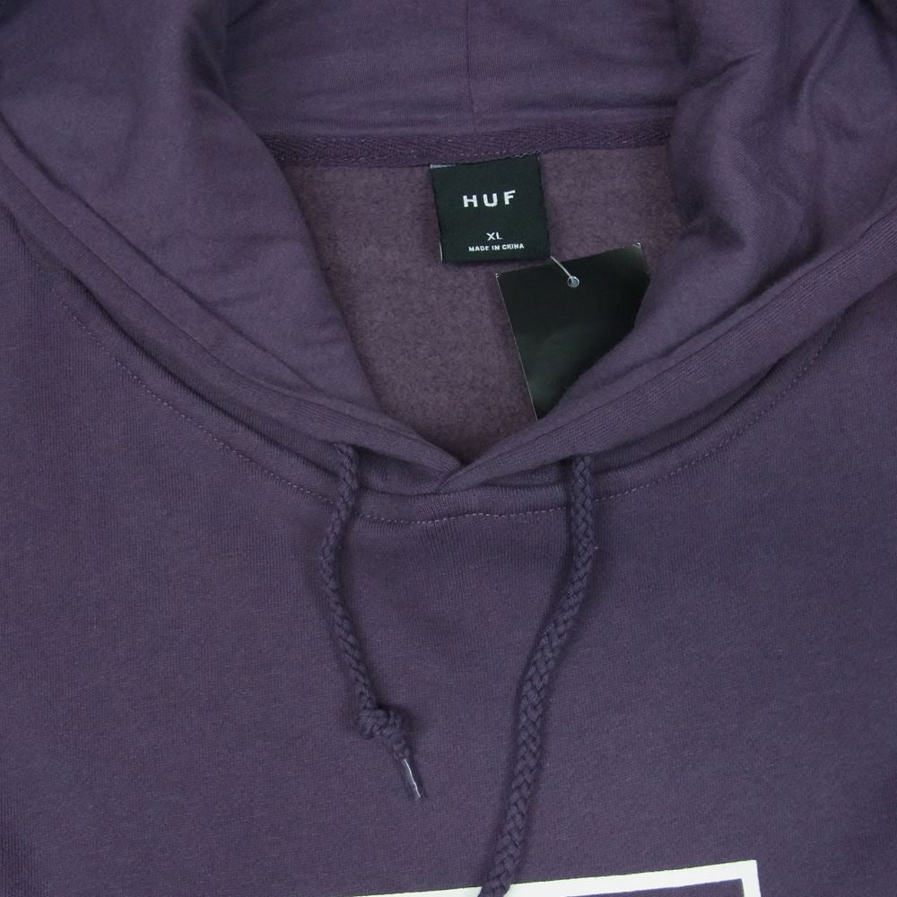 HUF ハフ 20HPF00098 BOX LOGO P/O HOODIE ボックス ロゴ プルオーバー フーディ パーカー 中国製 パープル系 XL【中古】