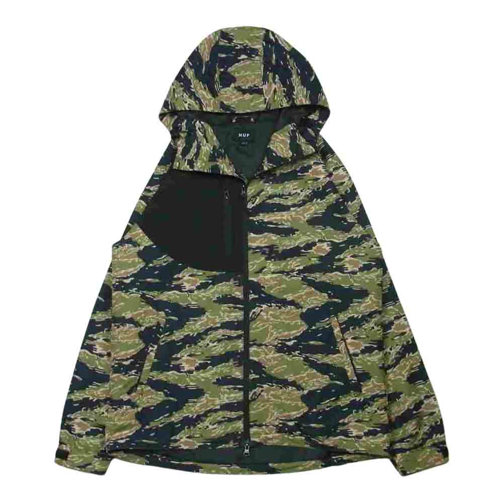 HUF ハフ ナイロン ジャケット 迷彩 中国製 カーキ系 L【中古】