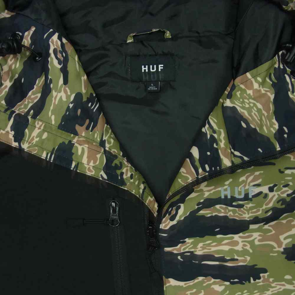 HUF ハフ ナイロン ジャケット 迷彩 中国製 カーキ系 L【中古】