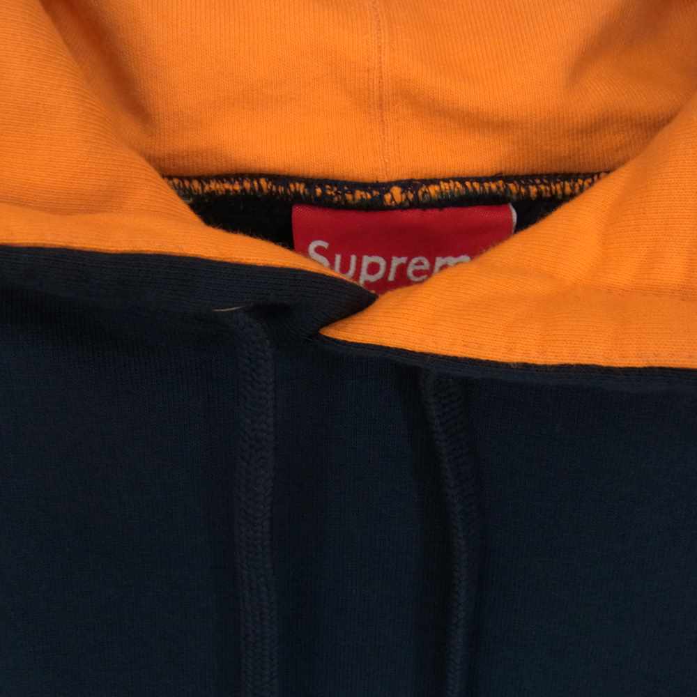 Supreme シュプリーム 18AW Paneled Hooded Sweatshirt パネル フーディ スウェット パーカー ネイビー系 カーキ系 オレンジ系 M【中古】
