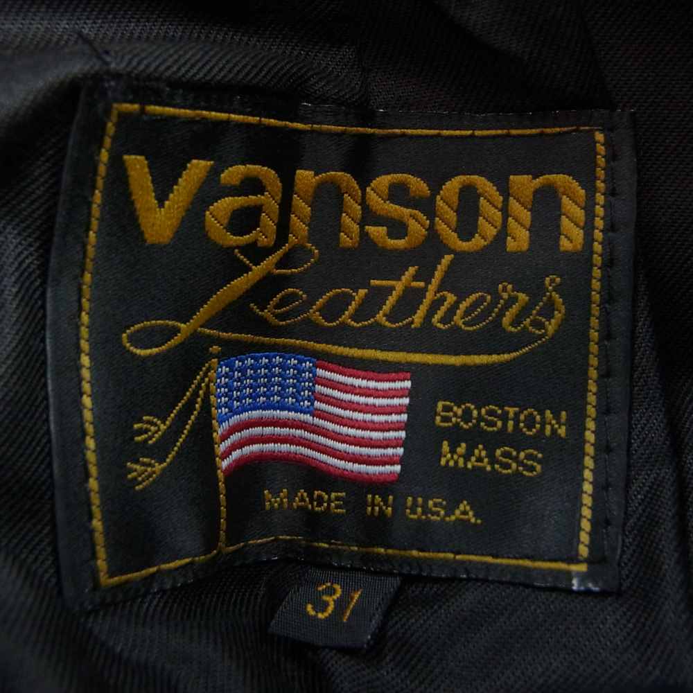 VANSON バンソン USA製 レザー パンツ ブラック系 31【中古】