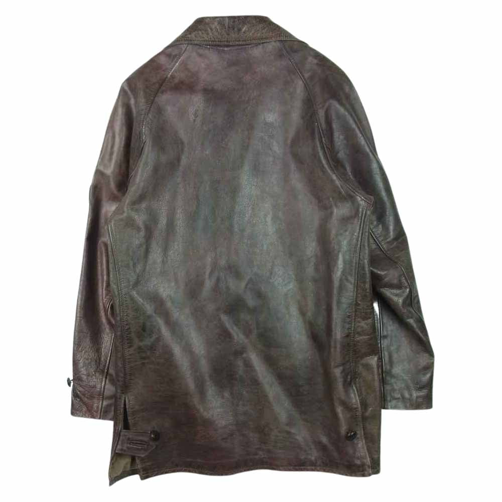 BELSTAFF ベルスタッフ 国内正規品 イタリア製 BLACK PRINCE ブラック プリンス レザー Pコート ピーコート ダークブラウン系 M【中古】