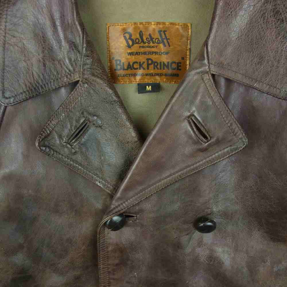 BELSTAFF ベルスタッフ 国内正規品 イタリア製 BLACK PRINCE ブラック プリンス レザー Pコート ピーコート ダークブラウン系 M【中古】