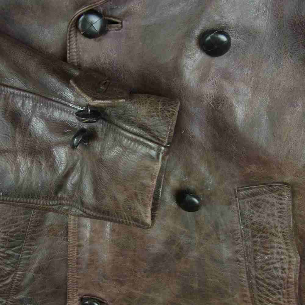 BELSTAFF ベルスタッフ 国内正規品 イタリア製 BLACK PRINCE ブラック プリンス レザー Pコート ピーコート ダークブラウン系 M【中古】
