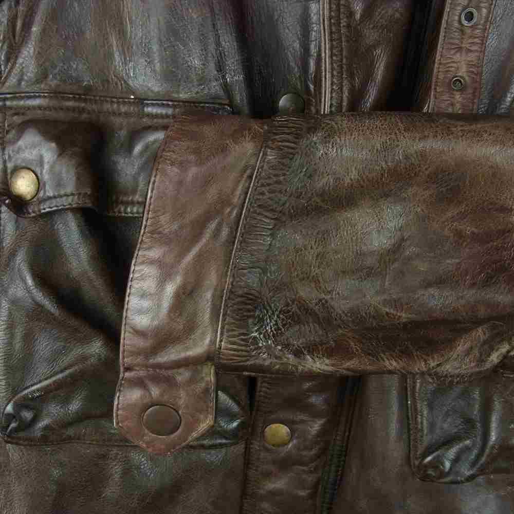 BELSTAFF ベルスタッフ 国内正規品 イタリア製 PANTHER パンサー レザー モーターサイクル ジャケット ダークブラウン系 M【中古】