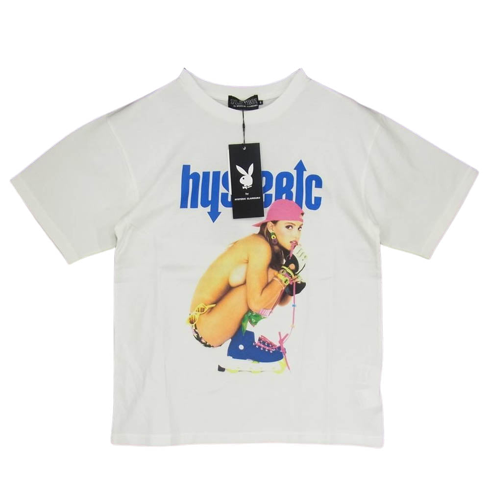 HYSTERIC GLAMOUR ヒステリックグラマー 02222CT20 PLAYBOY HYSTERIC ARROW ヒステリック アロー Tシャツ ホワイト系 S【新古品】【未使用】【中古】