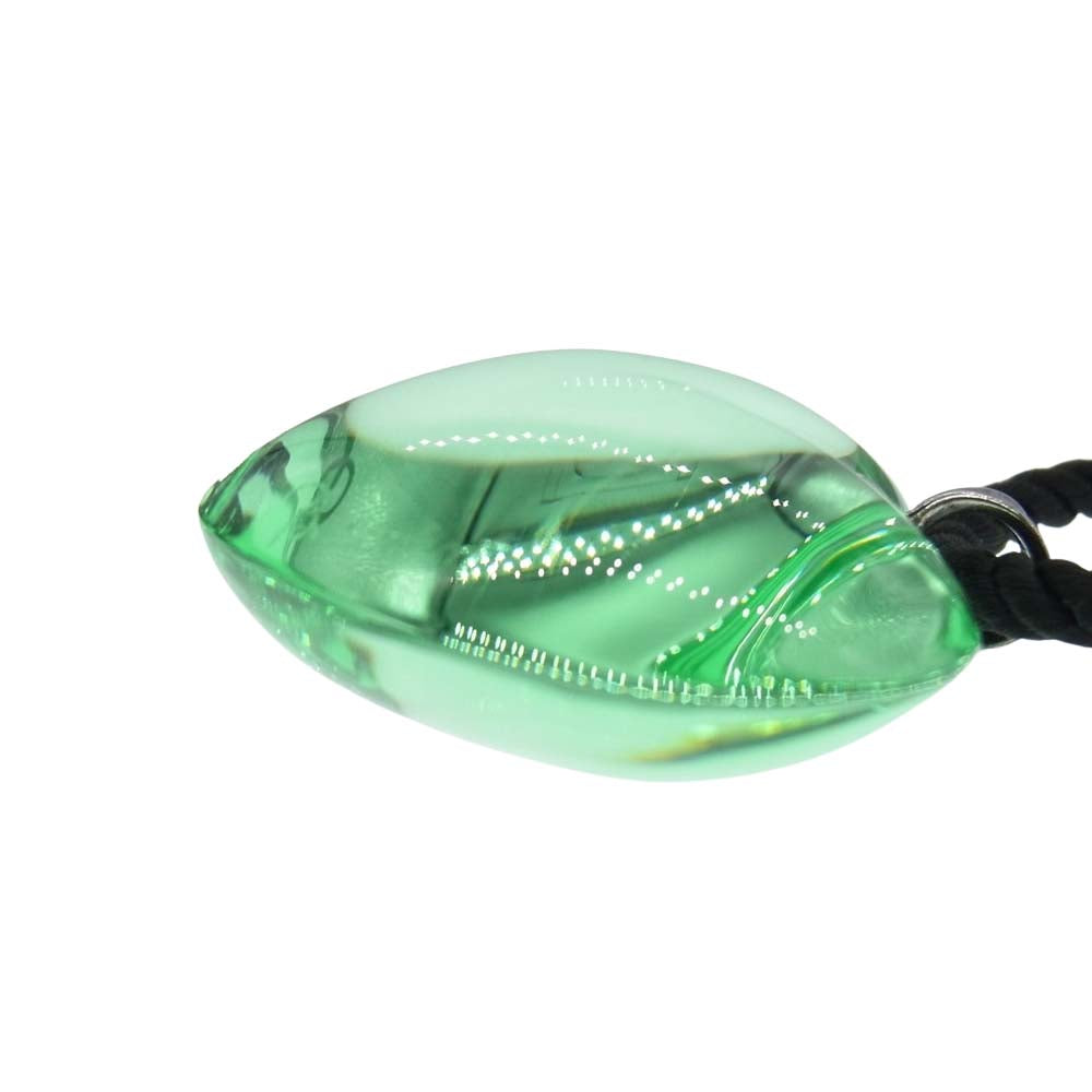 バカラ クリスタル ハート ネックレス ライトグリーン系【中古】