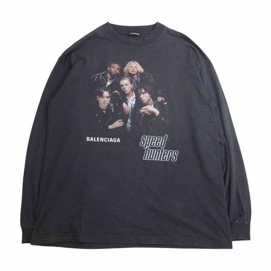 BALENCIAGA バレンシアガ 18AW 541881 TCV38 国内正規品 スピードハンターズ プリント 長袖 カットソー グレー系 XS【中古】