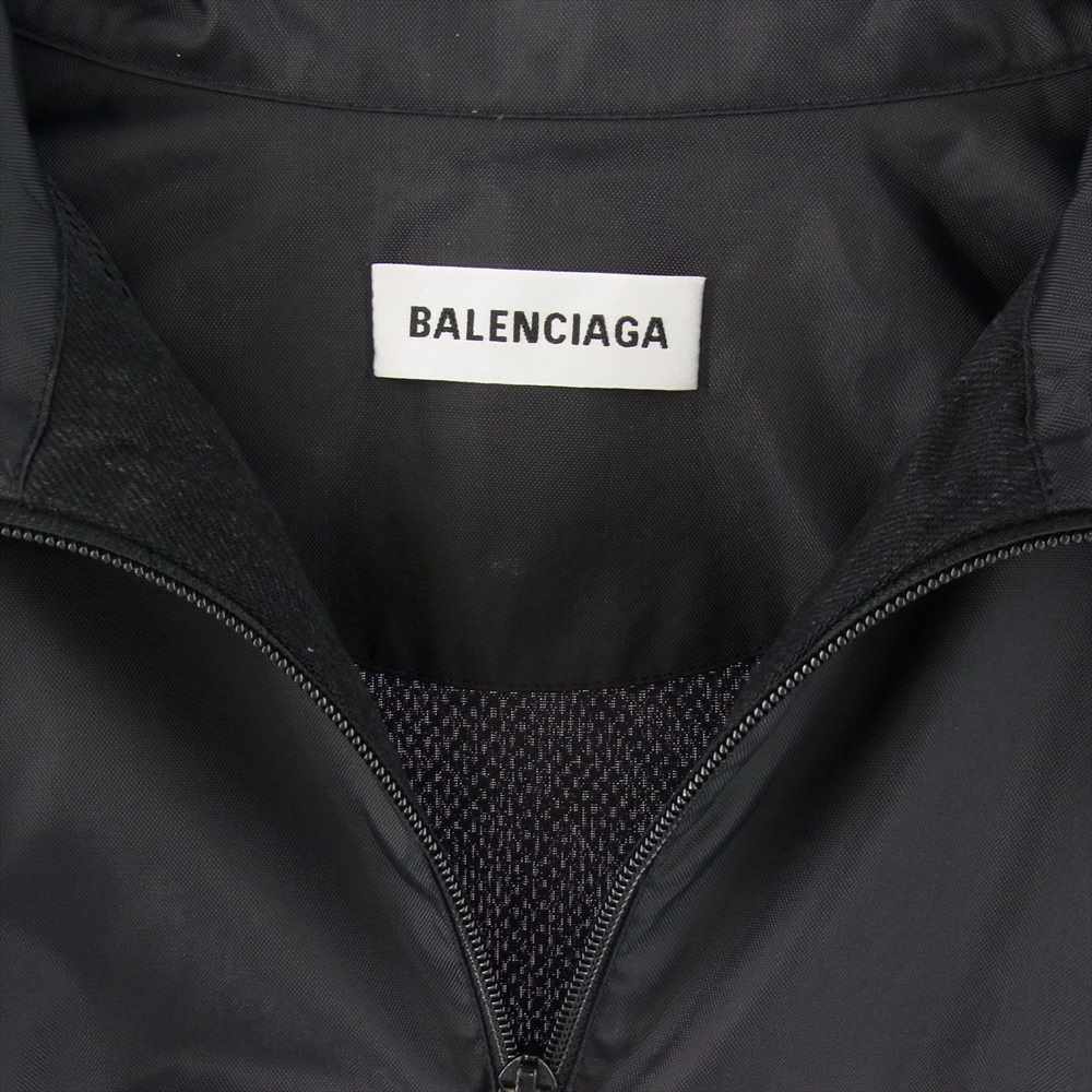 BALENCIAGA バレンシアガ 18AW 529213 TBQ03 国内正規品 ロゴプリント デニム切替 ポプリンシャツ トラックジャケット ブラック系 ホワイト系 34【中古】
