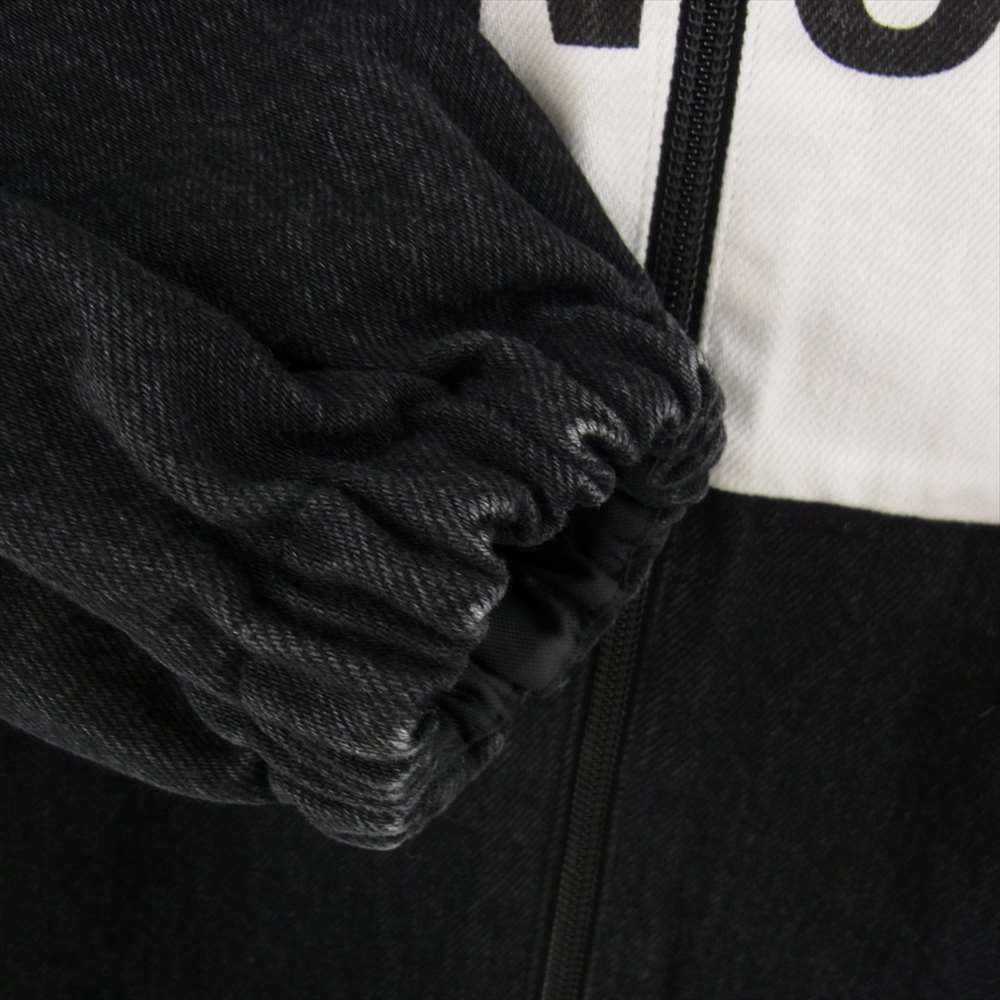 BALENCIAGA バレンシアガ 18AW 529213 TBQ03 国内正規品 ロゴプリント デニム切替 ポプリンシャツ トラックジャケット ブラック系 ホワイト系 34【中古】