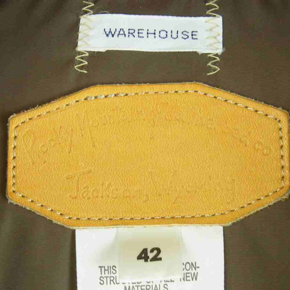 ロッキーマウンテンフェザーベッド WAREHOUSE ウエアハウス RIP STOP NYLON DOWN VEST ホースレザー ヨーク リップストップ ナイロン ダウン ベスト ベージュ系 ブラウン系 42【中古】
