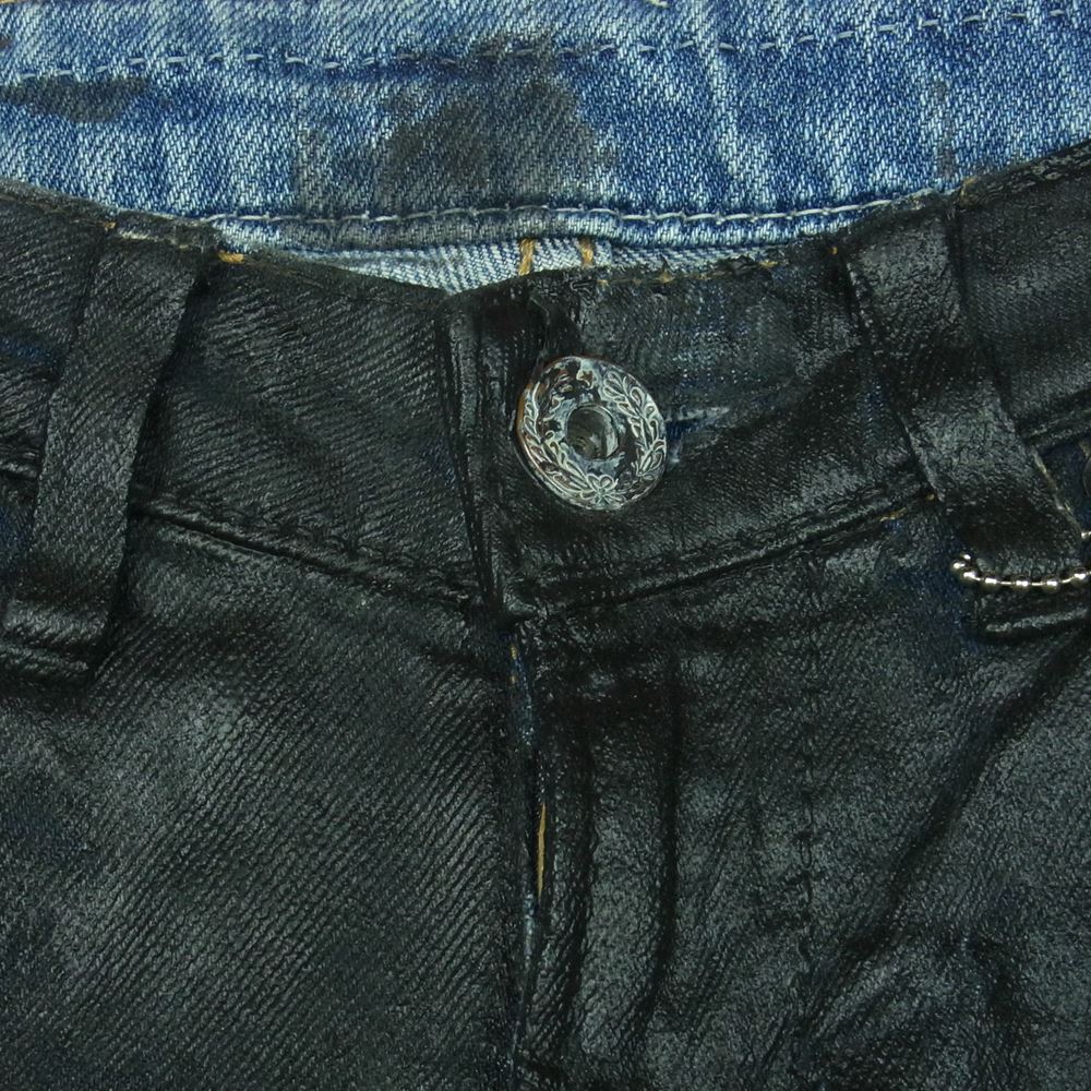 フーウォントイット Black gloss long Lengs ブラックグロス ロング レングス カスタム デニム パンツ ブラック系 31【中古】