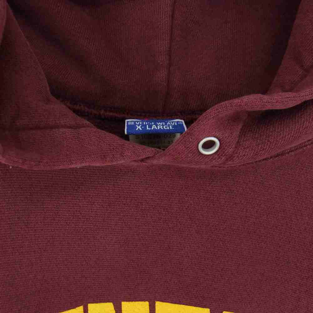 Champion チャンピオン メキシコ製 MINESOTA カレッジプリント リバースウィーブ プルオーバー パーカー ワインレッド系 XL【中古】