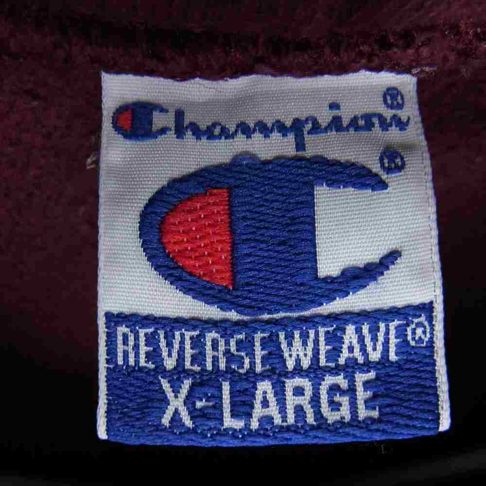 Champion チャンピオン メキシコ製 MINESOTA カレッジプリント リバースウィーブ プルオーバー パーカー ワインレッド系 XL【中古】