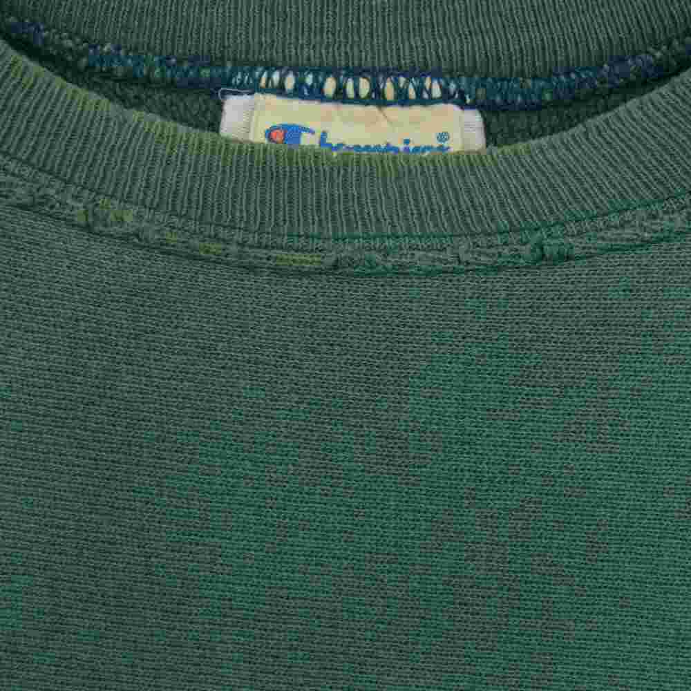 Champion チャンピオン 80s 目有り リバースウィーブ クルーネック スウェット トレーナー グリーン系 L【中古】
