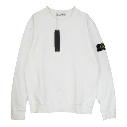 STONE ISLAND ストーンアイランド 国内正規品 21AW 751563020 ロゴワッペン コットン クルーネック L/S スウェット トレーナー ホワイト系 L【中古】