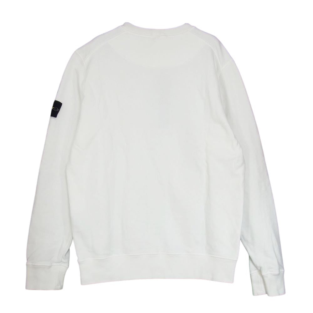 STONE ISLAND ストーンアイランド 国内正規品 21AW 751563020 ロゴワッペン コットン クルーネック L/S スウェット トレーナー ホワイト系 L【中古】