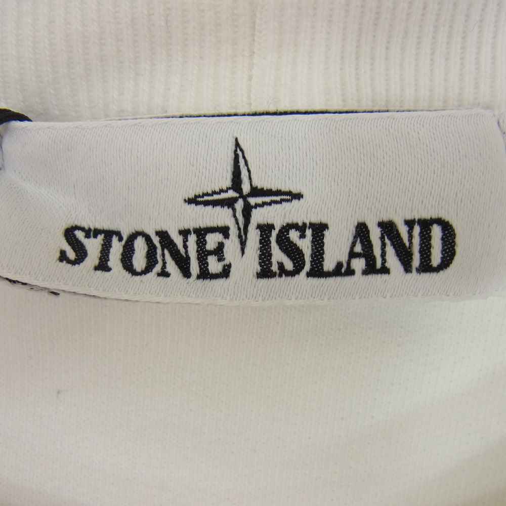 STONE ISLAND ストーンアイランド 国内正規品 21AW 751563020 ロゴワッペン コットン クルーネック L/S スウェット トレーナー ホワイト系 L【中古】
