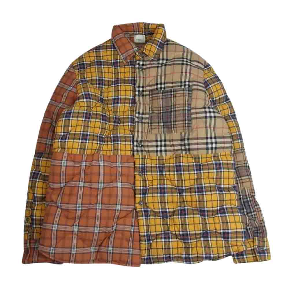 BURBERRY LONDON バーバリー ロンドン 国内正規品 19AW Contrast Check Quilted Down Shirt Jacket 4559823 コントラスト チェック キルティング 中綿ジャケット マルチカラー系 M【中古】