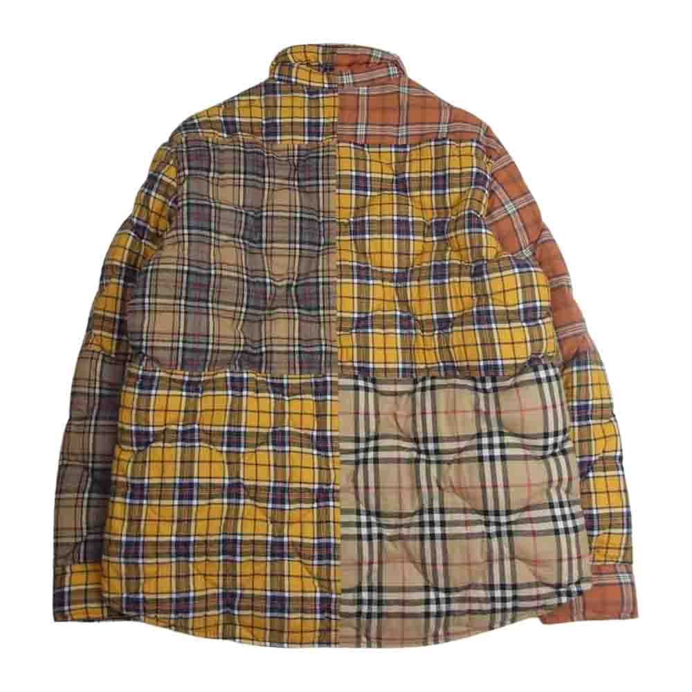 BURBERRY LONDON バーバリー ロンドン 国内正規品 19AW Contrast Check Quilted Down Shirt Jacket 4559823 コントラスト チェック キルティング 中綿ジャケット マルチカラー系 M【中古】