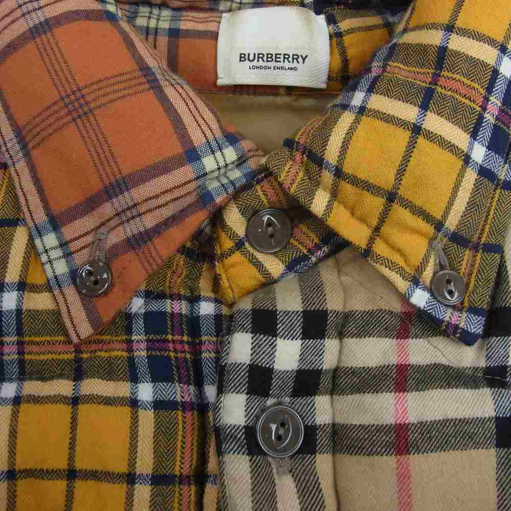 BURBERRY LONDON バーバリー ロンドン 国内正規品 19AW Contrast Check Quilted Down Shirt  Jacket 4559823 コントラスト チェック キルティング 中綿ジャケット マルチカラー系 M【中古】