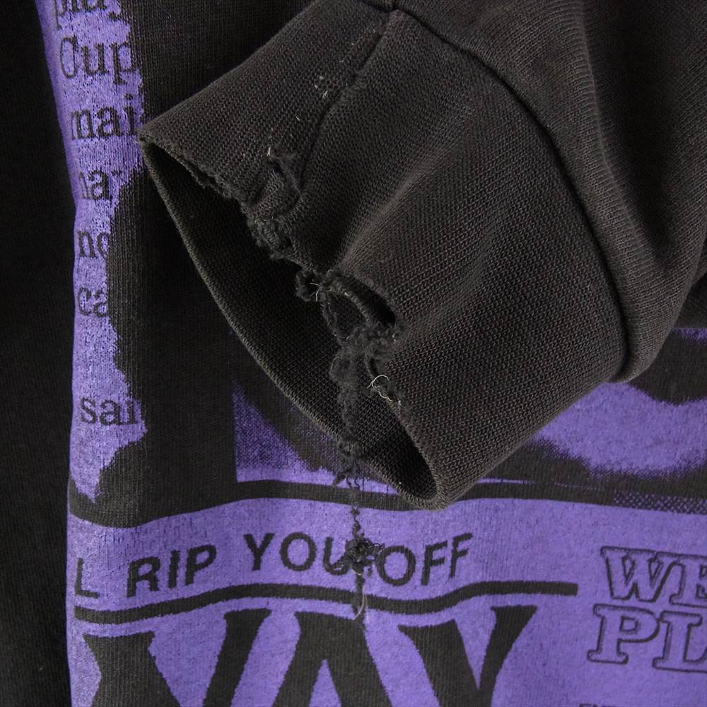 RAF SIMONS ラフシモンズ 国内正規品 消費者期 ARCHIVE アーカイブ 訳アリ カスタム品 CONSUMED オーバーサイズ スウェット トレーナー ブラック系 46【中古】
